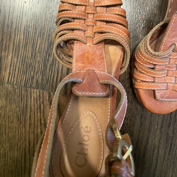 Chloè Wedges. Brown leather - Picture 3 of 6